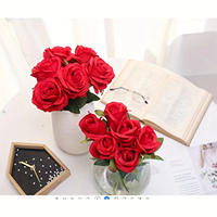 12 roses artificielles en soie, toucher réaliste, fleurs douces et réalistes, 51*7cm, tiges réglables, bouquets pour mariages, fêtes, maison