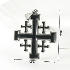 Collier Pendentif Croix Classique en Acier Inoxydable pour Hommes et Garçons, Chaîne Tendance Rétro Punk Templier, Bijoux Religieux, Cadeaux - Product Image 2
