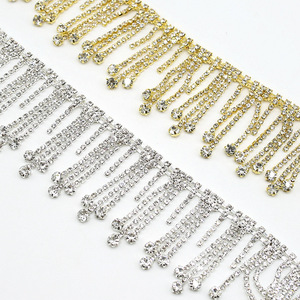 Bling <strong>Tassel</strong> Rhinestone Chain <strong>Trims</strong> for Bridal Wedding Dress Belt Decoration - Product Image 4