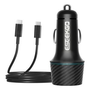 Chargeur de voiture ESEEKGO à compatibilité universelle CC-52C 52,5W QC22,5W+PD30W avec câble de charge Type-C vers C de 3,3 pieds pour la recharge en voiture - Product Image 1