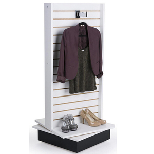 Nhà Máy Bán buôn h-hình dạng slatwall tháp đa chức năng hiển thị đứng làm bằng gỗ MDF nhôm - Product Image 5