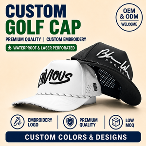 Innovative Design 5 Panel Solid <b>Waterproof</b> Golf Cap Custom Embroidery Logo Low MOQ OEM Hydrophobic Surface Technical Sports Appa - Product Image 1