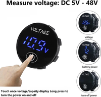 Medidor de voltaje de batería con Interruptor táctil, pantalla Digital LED, Panel de voltímetro impermeable, 12V, nuevo