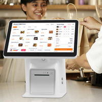 Kiosque de commande automatique avec tablette tactile, écran LCD, lecteur de codes-barres, pour restauration rapide, sur pied, libre-service