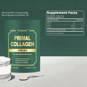 Rosebest Großhandel Reines Hydrolysiertes Rinder-Kollagen-Peptid-Pulver Getränk Nahrungsergänzungsmittel für Haut, Haar & Nägel und Gelenkgesundheit - Product Image 5