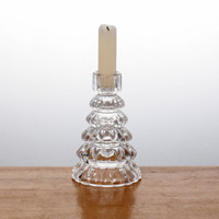 Vente en gros de porte-bougies en verre personnalisés pour arbre de Noël, porte-bougies transparents pour bougies coniques, pour la décoration de la maison, des mariages et des événements