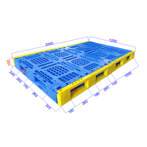 <span class=keywords><strong>Pallet</strong></span> in Plastica Rinforzato per Magazzino 2000mmX1200mmX150mm con 6 Binari e Piano Aperto per Movimentazione Merci - Product Image 2