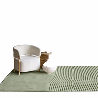 Tapis moderne AUTOVI à poils longs, tufté à la main, couleur unie, en laine et soie, antidérapant, pour salon, chambre et salle à manger