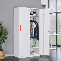 Armoire de rangement moderne personnalisée pour bureau et chambre, 2 portes, en métal et acier, grande taille, blanche, pour vêtements