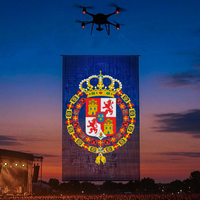 Écran publicitaire numérique pour drone volant, affichage LED léger en maille P15 P20 P25, publicité aérienne pour drones pour événements en plein air