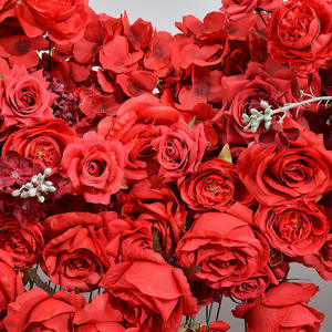 Seta calda rosa rossa a forma <span class=keywords><strong>di</strong></span> <span class=keywords><strong>cuore</strong></span> supporto ad arco <span class=keywords><strong>di</strong></span> nozze fiori artificiali decorazione <span class=keywords><strong>di</strong></span> nozze sfondo floreale <span class=keywords><strong>di</strong></span> nozze - Product Image 2