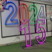 Fournitures pour fête de 21e anniversaire, 21 chiffres néon, lettres néon lumineuses à LED pour décorations de fête d'anniversaire