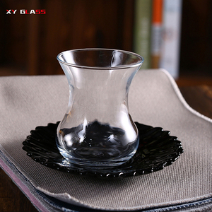 Classico fatto a mano <span class=keywords><strong>borosilicato</strong></span> di <span class=keywords><strong>vetro</strong></span> prodotti per la casa con piattino <span class=keywords><strong>da</strong></span> caffè tazza di tè - Product Image 4