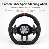 Volant en fibre de carbone 375 mm à poignée sport avec palettes de changement de vitesse, commande personnalisée pour châssis F/E – Vente directe usine
