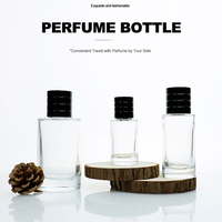Flacon de parfum rond en verre personnalisé et unique avec pulvérisateur en aluminium 30ml/50ml/100ml Couleurs personnalisées et impression sérigraphique