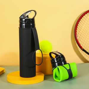 Bouteille d'eau portable en silicone de 600 ml, sans BPA, pliable et repliable, pour boire directement, idéale pour les aventures en plein air (vente en gros) - Product Image 2