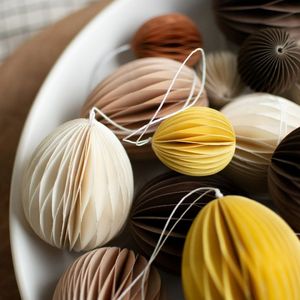 Pendentif en papier 3D en forme <span class=keywords><strong>de</strong></span> nid d'abeille, thème Pâques, décoration <span class=keywords><strong>de</strong></span> fête intérieure pour la maternelle et les fournitures <span class=keywords><strong>de</strong></span> classe - Product Image 1