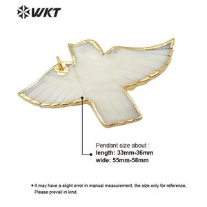 WT-JP184 Gros Naturel Pigeon Coquille Pendentif 18k Plaqué Or Mode Dame Charme Bijoux Pigeon Forme Pendentif En Coquille - Product Image 6