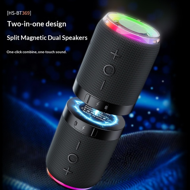 Cross-border Hot-selling Portable Magnetic Two-in-one RGB Light Fabric TWS Couple for 5.3 5W Speaker Stock Ready Ship