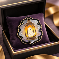 Lanterne fantôme personnalisée au design antique et moderne en émail avec effet de brume pour cadeau d'Halloween
