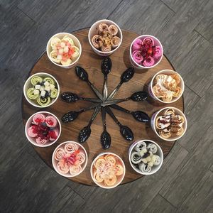 Ce Chứng Nhận Hiệu Quả Cao Phẳng Pan Ngay Lập Tức Thái Lan Cán Kem Làm Thái Lan Con Lăn Chiên Kem Máy Cuộn - Product Image 5