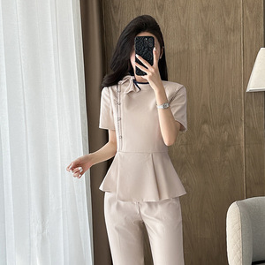 French Style Peplum Bodycon Dress For Women Short Skirt Elegant Career Wear Plus Size - Product Image 4