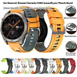 Bracelet de montre intelligente en silicone bicolore à motif de pneu 22 mm pour montre Garmin, bracelet pour montre intelligente <span class=keywords><strong>Xiaomi</strong></span> S5 <span class=keywords><strong>5</strong></span> avec boucle en métal - Product Image 1
