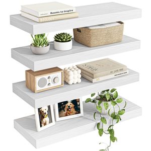 <span class=keywords><strong>Étagère</strong></span>s murales flottantes blanches 15,8 pouces, ensemble de 4 <span class=keywords><strong>étagère</strong></span>s murales en <span class=keywords><strong>bois</strong></span> rustique, décoration murale pour salle de bain, salon, chambre, <span class=keywords><strong>cuisine</strong></span> - Product Image 1
