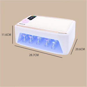 Lámpara UV <span class=keywords><strong>LED</strong></span> Profesional Recargable de 380W para Uñas, 90 Bombillas, Doble Soporte para Manos, 6 Temporizadores, Sensor, Secador de Gel, Herramienta para Salón de Manicura - Product Image 5