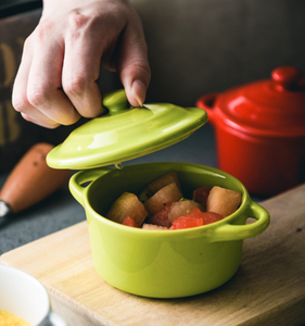 Pot de ragoût rond en céramique rouge avec poignées, Pot de cuisine à soupe ronde en porcelaine, vente en gros, ml - Product Image 5