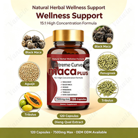 RTS Premium Maca Root Plus Vitamine Capsules 7500mg Formule de Soutien pour Courbes Féminines, Fesses et Hanches Aguaje Black Maca 120 Capsules