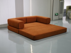 Sofá Esquinero de Chenilla, Sofá Cama Reclinable de 2 Posiciones con Funda Extraíble para Decoración de Sala de Estar - Product Image 2