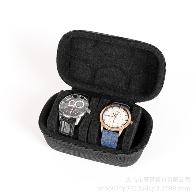 2-Slot Mechanical Watch Organizer Drop- and Shock-Resistant Portable Business Watch for Travel Zipper Pouch Watch Bag Zhejiang