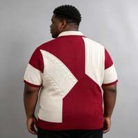 Fabricants sur mesure de chemises polo à manches courtes surdimensionnées de haute qualité pour hommes, pull polo jacquard pour hommes