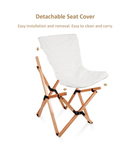 เก้าอี้ชายหาดแบบพับได้ น้ำหนักเบา ทำจากไม้บีช พร้อมผ้าใบคลุม - Product Image 4