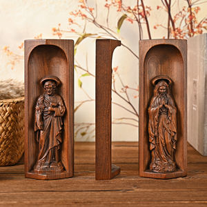 Boîte de prière <span class=keywords><strong>triptyque</strong></span> en <span class=keywords><strong>bois</strong></span> sculptée à la main, panneaux de la Résurrection du Christ et de la Vierge Marie, cadeau catholique en gros - Product Image 3