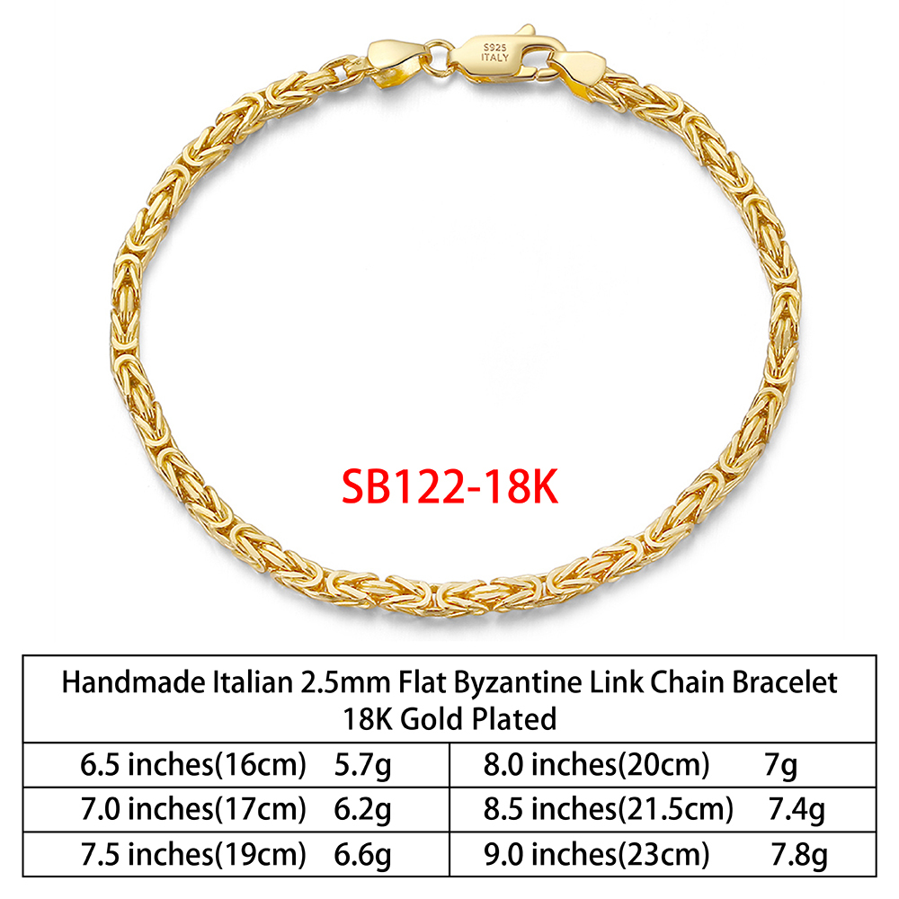 RINNTIN SB122 Mens 925 Sterling Silver 2.5mm Byzantine Box  display picture 1