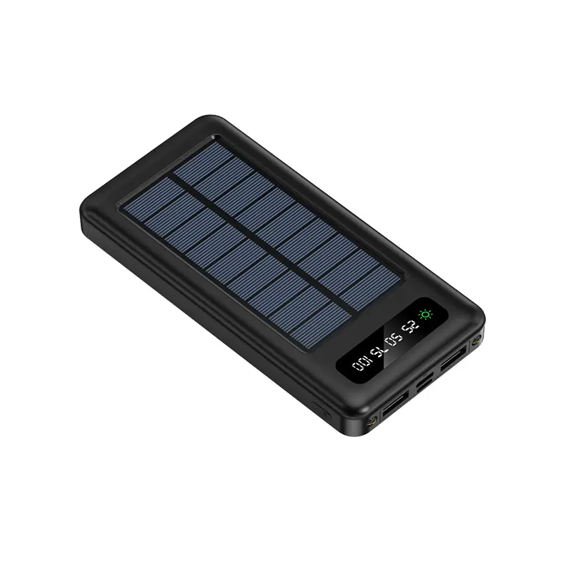 Factory ODM OEM Service 2 USB Portable Charger Powerbanks External Solar Mobile Power Supply 10000mah 20000mah Power Bank Solar