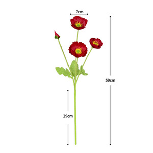 Flor Artificial de Amapola de Tallo Único de Dongchen Crafts, Flor de Seda para Decoración del Hogar, Arreglos de Boda, Flor Falsa, Material para Sala de Muestras - Product Image 5