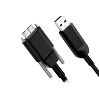 Câble Optique Actif USB 3.1 Gen 2 avec Verrouillage par Vis 10 Gbit/s AM vers Micro B M AOC Micro B Double Vis Hybride Fibre Cuivre
