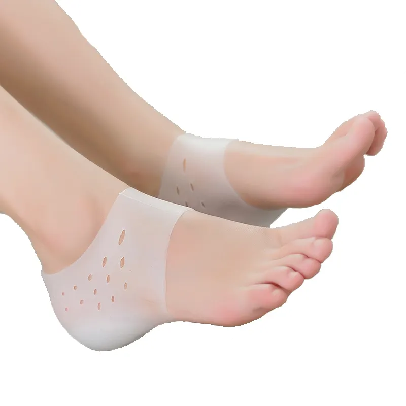 Almohadillas de Gel de silicona Unisex, aumento de altura Invisible, almohadillas ortopédicas para el talón, plantillas de masaje de pies para el cuidado de los pies Plantar