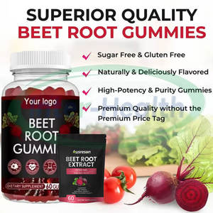 Ausreson Super Red Beet Root Gummy Suplemento dietético Vitamina orgánica B12 y gomitas de remolacha Natural Beet Root Gummies - Product Image 3