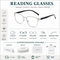 Lunettes de lecture portables à suspendre au cou, en métal, anti-lumière bleue, unisexes, confortables, pour presbytie, montures pliables