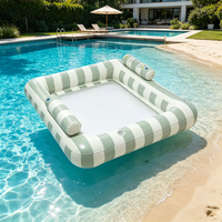 Lit flottant gonflable en PVC pour piscine, chaise longue de loisirs pliable double couche pour la surface de l'eau