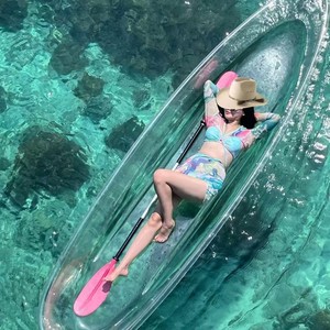 Kayak en polycarbonate transparent de 3,36 m avec siège EVA de luxe et accessoires complets pour <span class=keywords><strong>la</strong></span> pêche en lac et en mer - Product Image 3