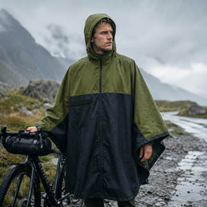 <span class=keywords><strong>Poncho</strong></span> <span class=keywords><strong>de</strong></span> <span class=keywords><strong>pluie</strong></span> imperméable, coupe-vent, respirant, léger, réutilisable et pliable pour adultes, randonnée, marche, camping - Product Image 6