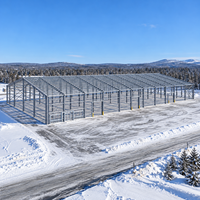 Bâtiment métallique préfabriqué pour entrepôt, atelier, bureau, avec panneaux PIR en acier, résistant aux charges de neige, norme CSA G40.21, 350W