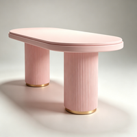 Comptoir de présentation de bijoux de haute qualité, personnalisé, design rose cannelé populaire, éclairage LED, robuste et écologique