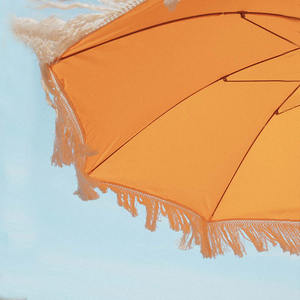 Ombrellone da Esterno Vintage Personalizzato con Effetto Legno Arancione, Frange Macramè e Nappe <span class=keywords><strong>per</strong></span> Giardino, Picnic e Balcone - Product Image 5