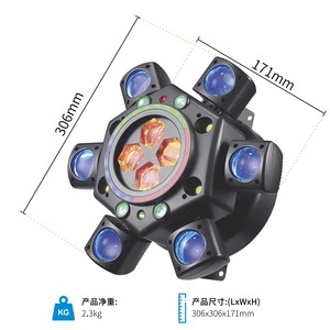 DMX-gesteuerte 6-Arm-Bienenauge Multi-Effekt Bühnenbeleuchtung für Partys und <span class=keywords><strong>DJ</strong></span>-Events mit RGB LED Laser - Product Image 6